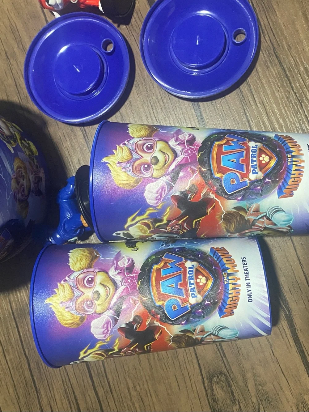 PAW Patrol Kids‎ Popcorn Bucket Set with Blue Cups and Character Lids